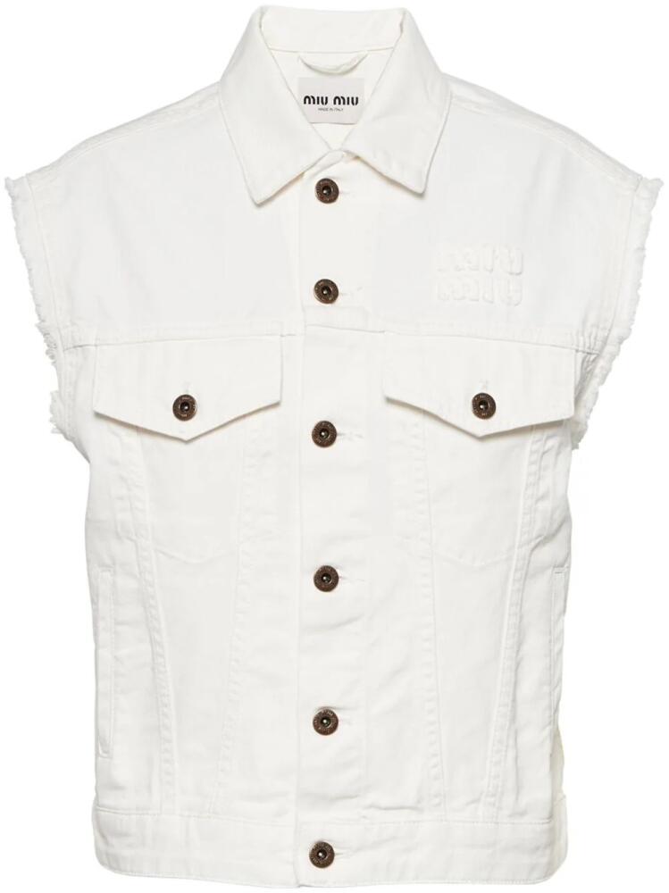 Miu Miu sleeveless denim jacket - White Cover