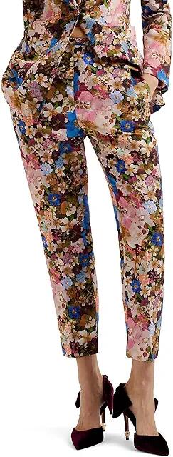 Ted Baker Madonid Printed Slim Leg Trouser (Black) Women's Dress Pants Cover