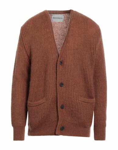 Amaranto Man Cardigan Brown Mohair wool, Polyamide, Wool Cover