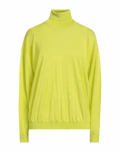 Semicouture Woman Turtleneck Acid green Virgin Wool Cover