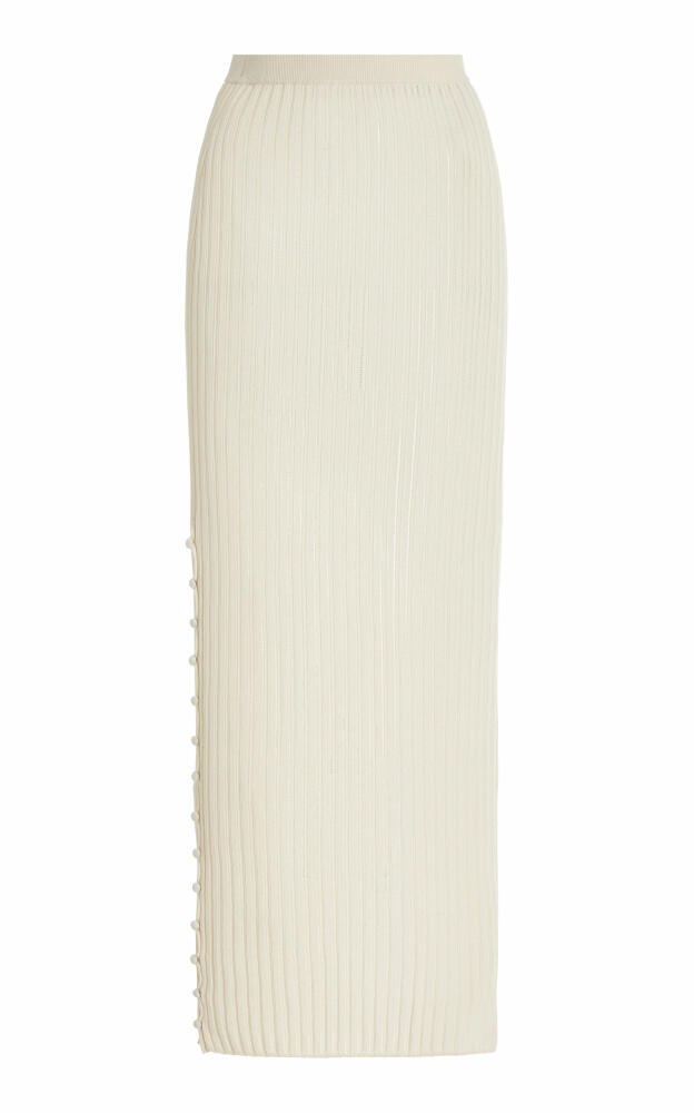 Adam Lippes - Logan Ribbed Silk-Cashmere Maxi Skirt - Ivory Cover