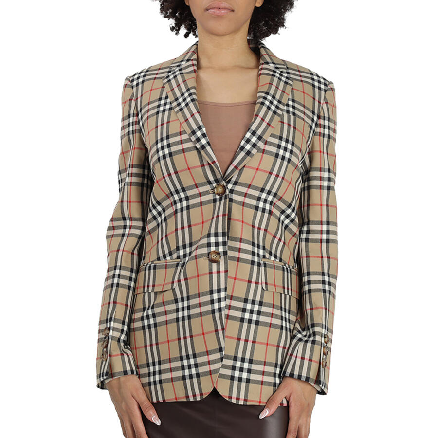 Burberry Ladies Vintage Check Wool Blazer Jacket Cover