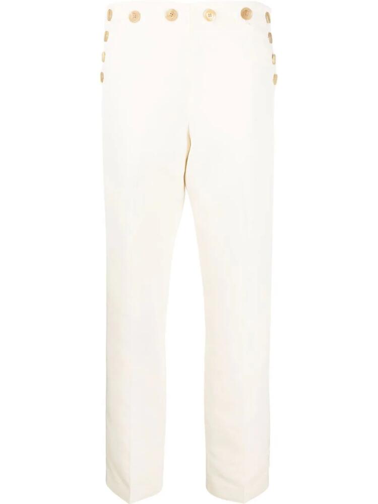 KHAITE high-waist silk trousers - Neutrals Cover