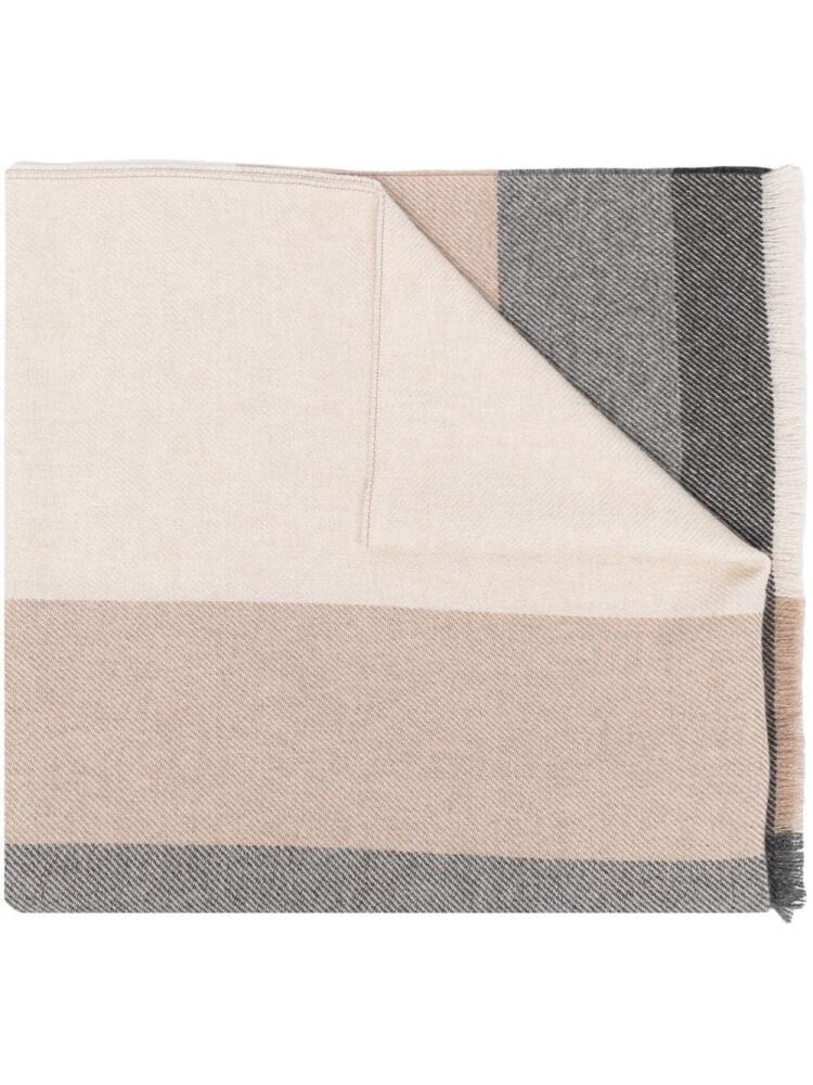 Brunello Cucinelli striped wool scarf - Grey Cover