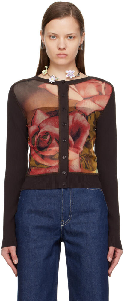 Jean Paul Gaultier Brown & Green Roses Cardigan Cover