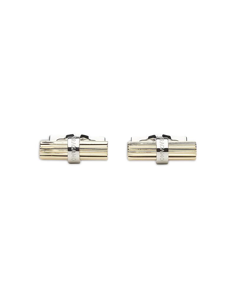 Ferragamo Men's Two Tone Cylindrical Cufflinks Cover