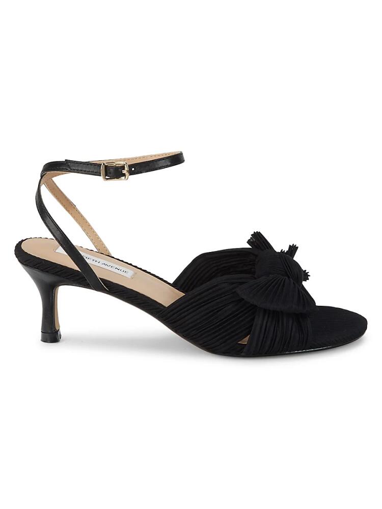 Saks Fifth Avenue Women's Sammy Pleated Kitten Heel Sandals - Black Cover