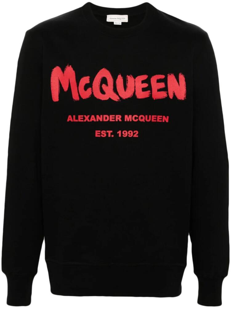 Alexander McQueen logo-print cotton sweatshirt - Black Cover