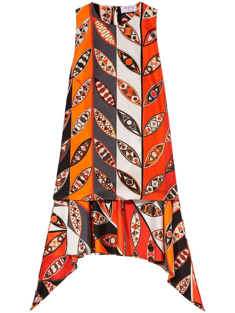 PUCCI graphic-print silk sleeveless top - Red Cover