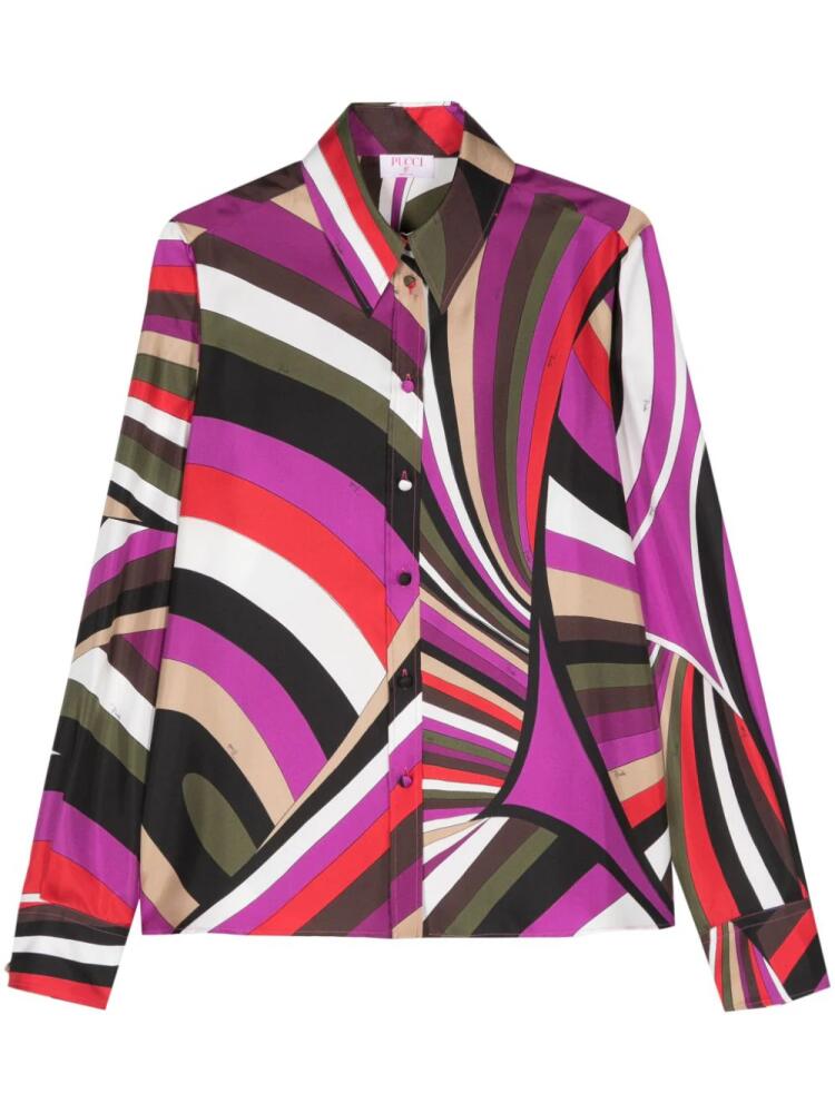 PUCCI Iride-print silk shirt - Purple Cover