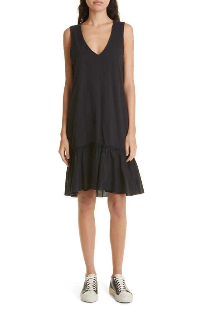 ATM Anthony Thomas Melillo Ruffle Hem Cotton Tank Dress in Black Cover