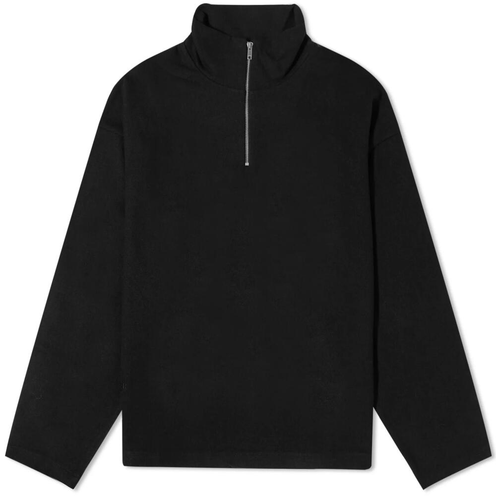 Pangaia Men's Wool Jersey Half Zip Sweat in Black Cover