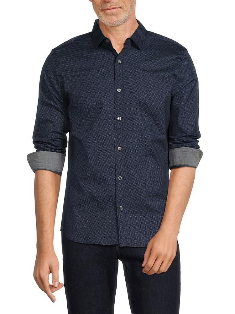 DKNY Men's Remy Print Long Sleeve Shirt - Deep Dive Cover