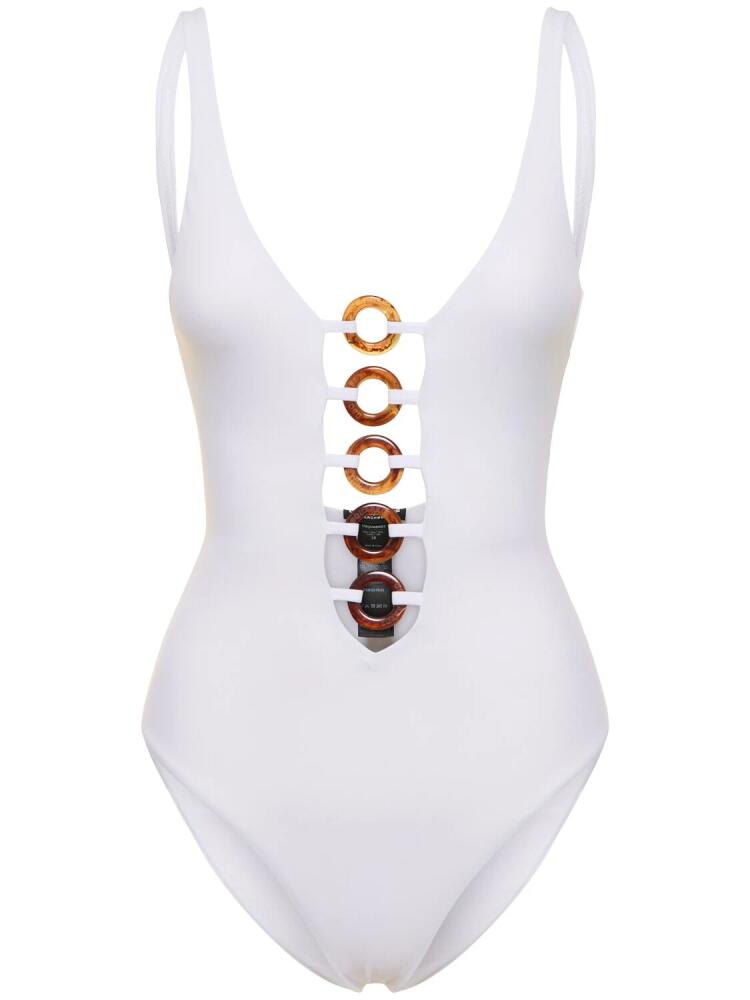 DSQUARED2 Lycra One Piece Swimsuit W/ Rings Cover