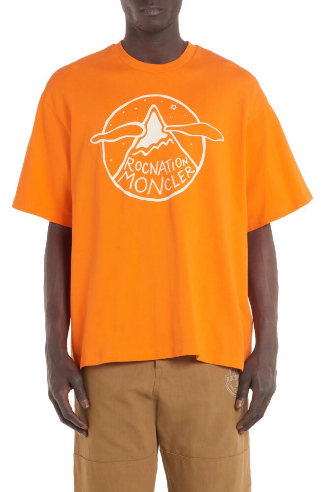 Moncler Genius x Roc Nation Cotton Graphic T-Shirt in Orange Cover