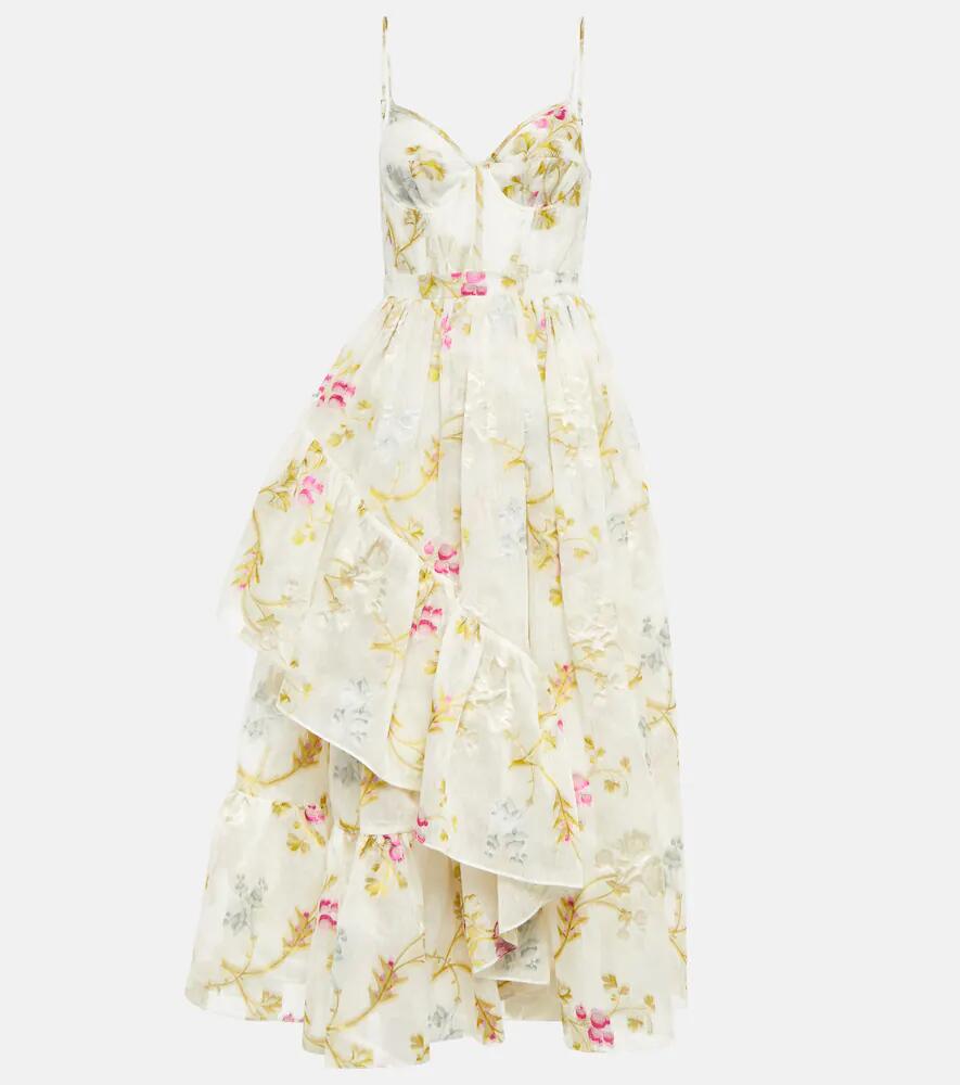 Erdem Alani linen and silk-blend midi dress Cover