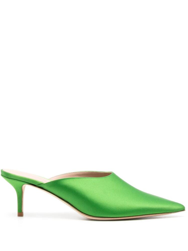 Scarosso Laura 60mm satin mules - Green Cover