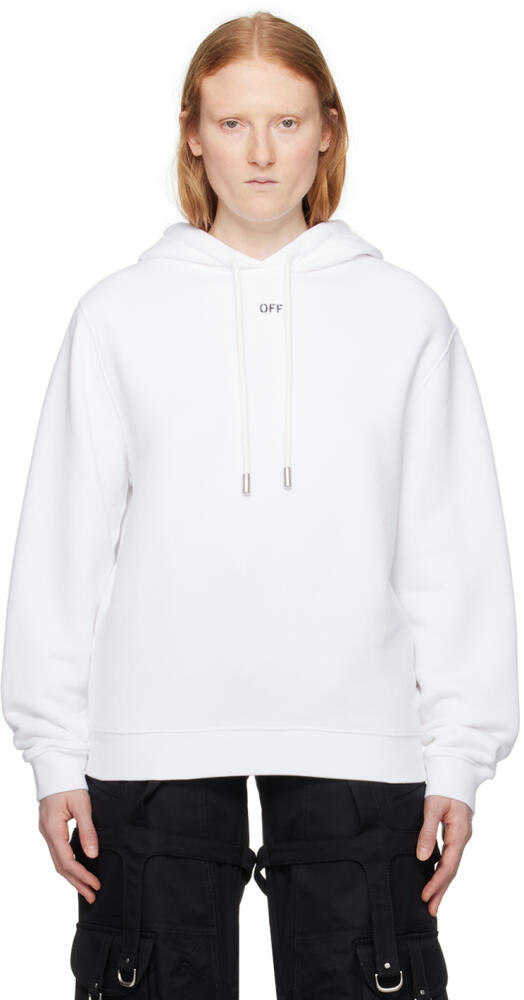 Off-White White Embroidered Hoodie Cover