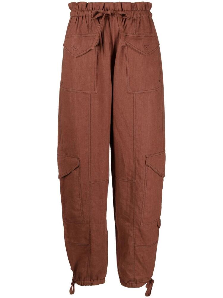 GANNI hemp cargo track pants - Brown Cover