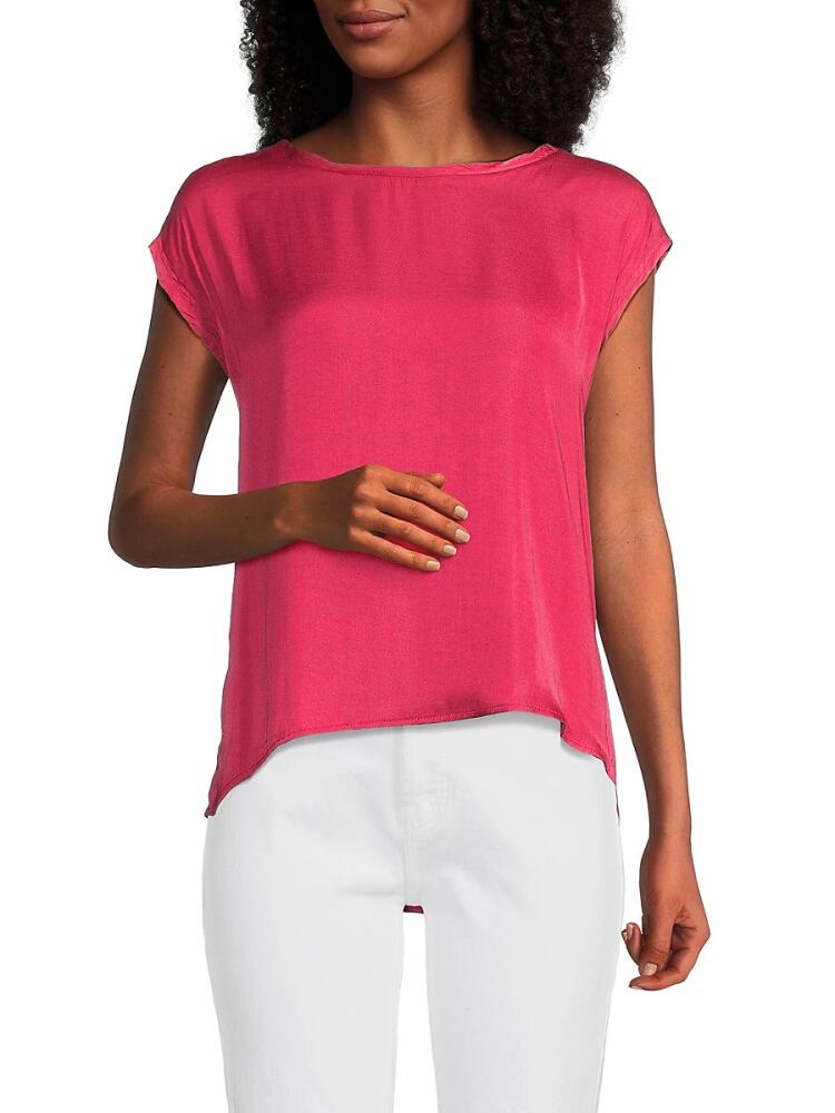 T Tahari Women's Boatneck Top - Corsage Cover