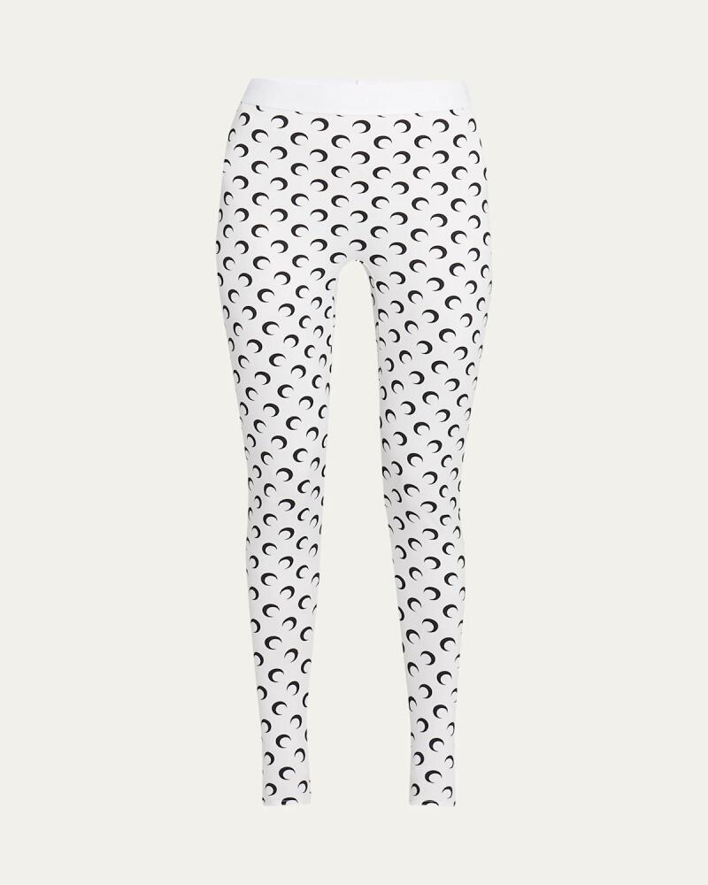 Marine Serre Moon-Print Stirrup Leggings Cover