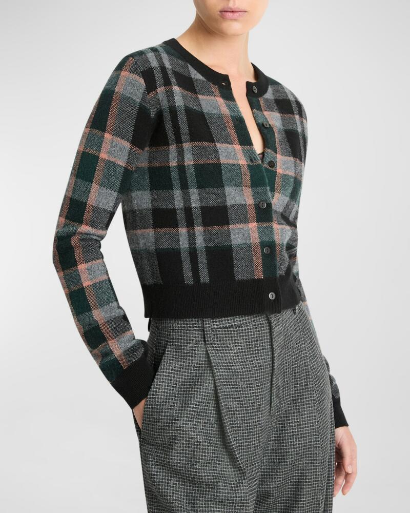 Vince Cashmere Plaid Cardigan Cover