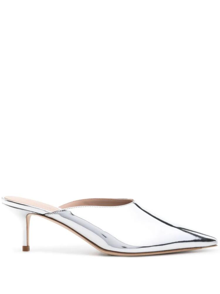 Scarosso Laura 60mm patent mules - Silver Cover