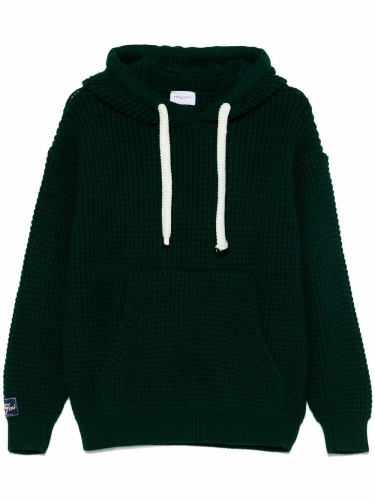 Family First fisherman's-knit hoodie - Green Cover