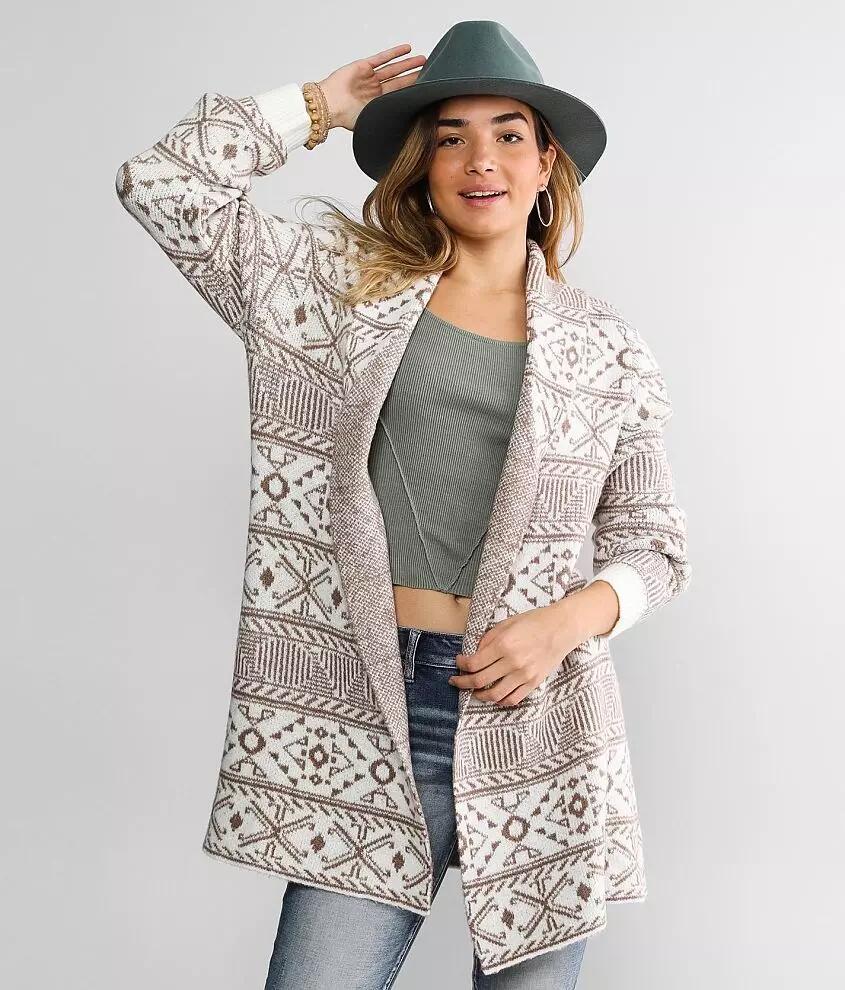 BKE Fairisle Printed Cardigan Sweater Cover