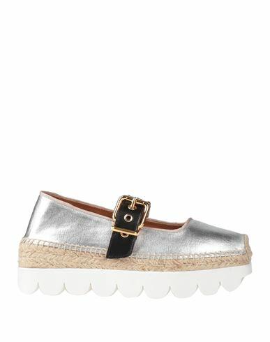 Marni Woman Espadrilles Silver Leather, Textile fibers Cover