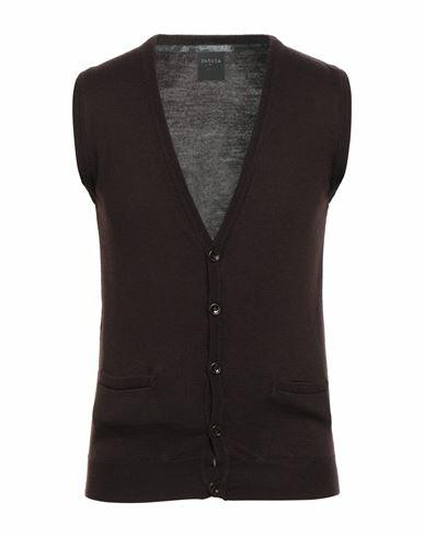 Retois Man Cardigan Dark brown Merino Wool, Acrylic Cover