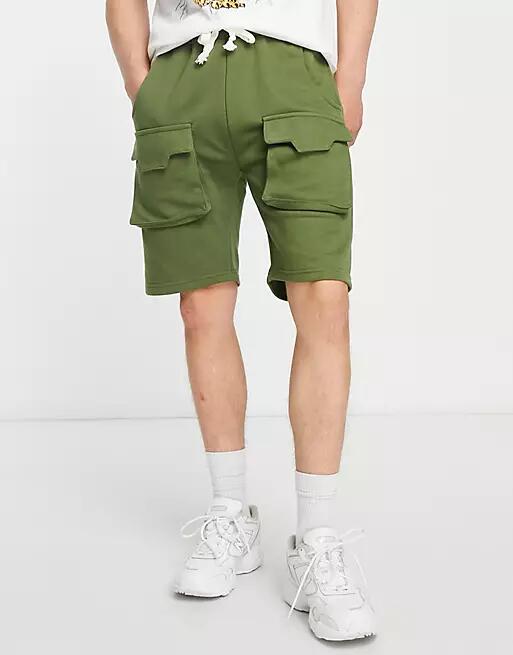 American Stitch jersey shorts in khaki-Green Cover