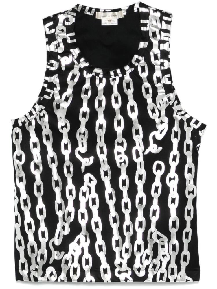 Comme Des Garçons chain-link print tank top - Black Cover