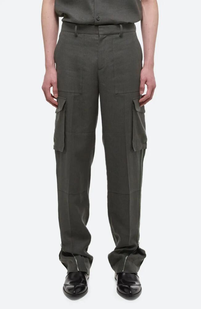 Helmut Lang Zip Detail Carpenter Cargo Pants in Graphite Cover