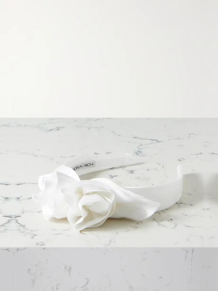 Alessandra Rich - Embellished Silk-satin Headband - White Cover