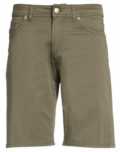 Michael Coal Man Shorts & Bermuda Shorts Military green Cotton, Elastane Cover