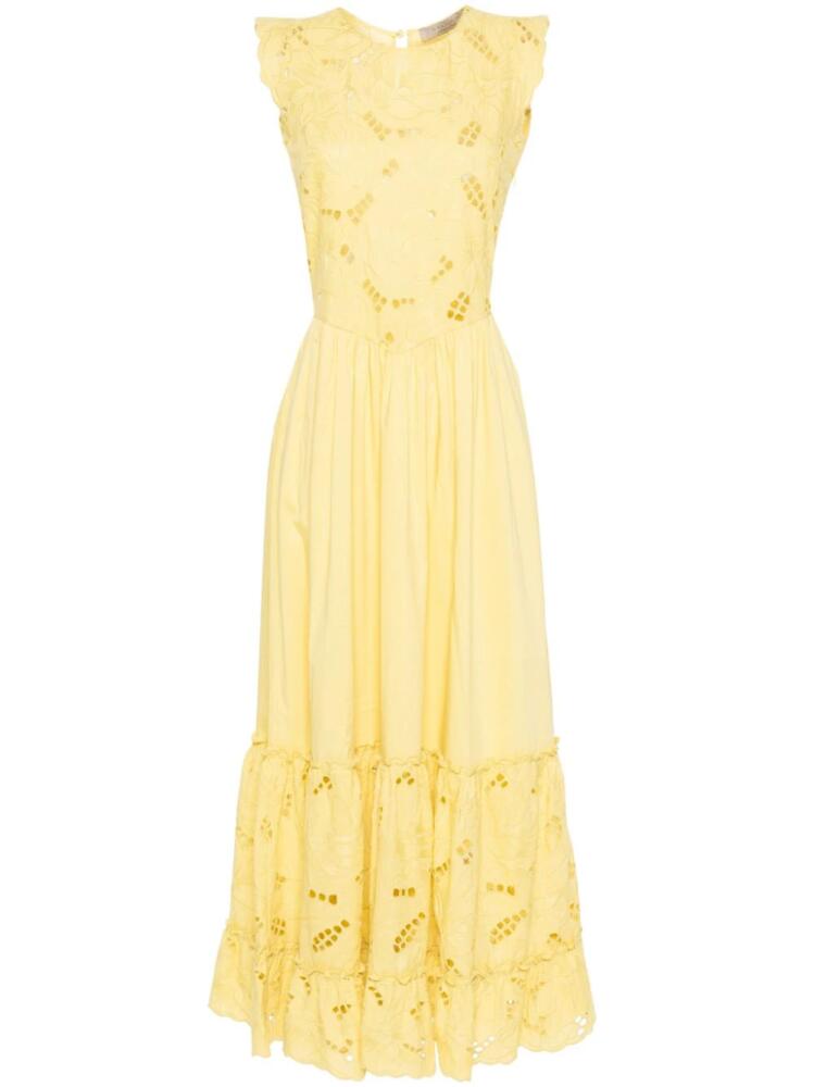 D.Exterior broderie-anglaise maxi dress - Yellow Cover