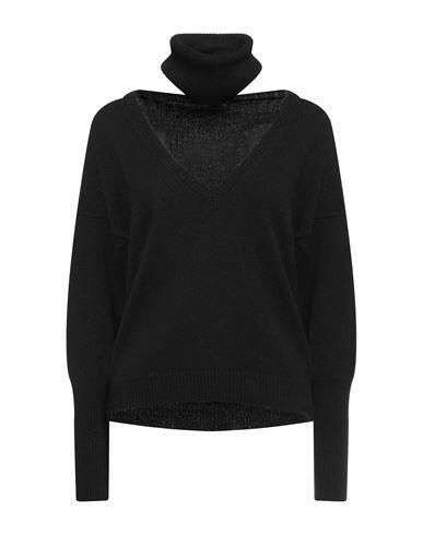 Federica Tosi Woman Sweater Black Virgin Wool, Cashmere Cover