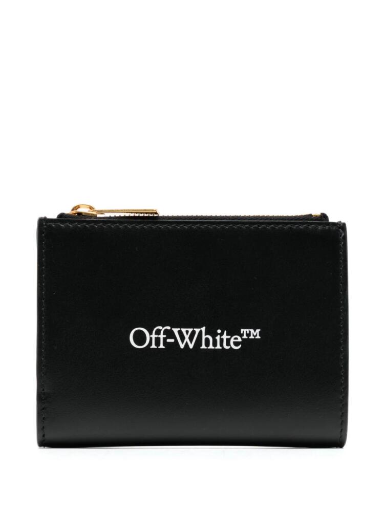 Off-White logo-print leather wallet - Black Cover