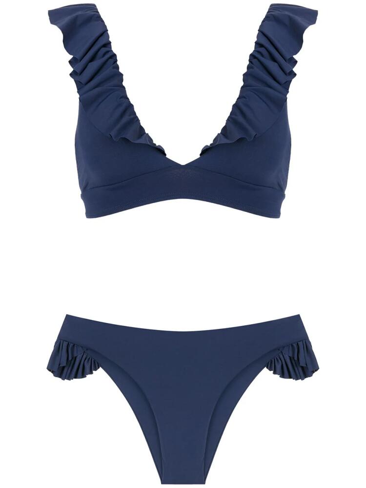 Isolda ruffle-trimmed bikini set - Blue Cover