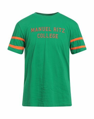 Manuel Ritz Man T-shirt Green Cotton Cover