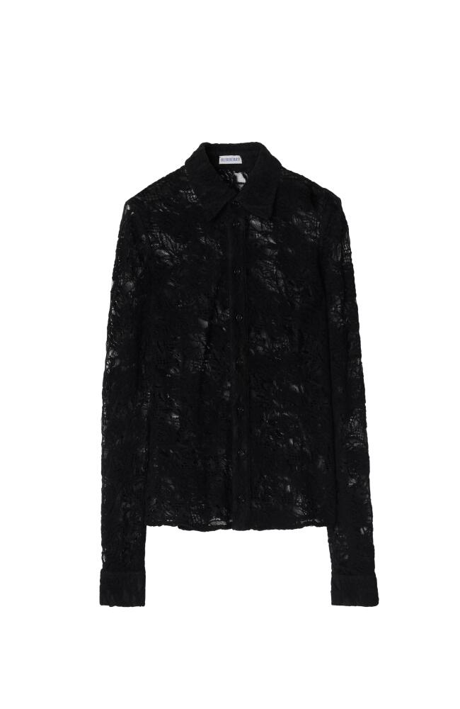 burberry Floral Lace Shirt in Black Cover