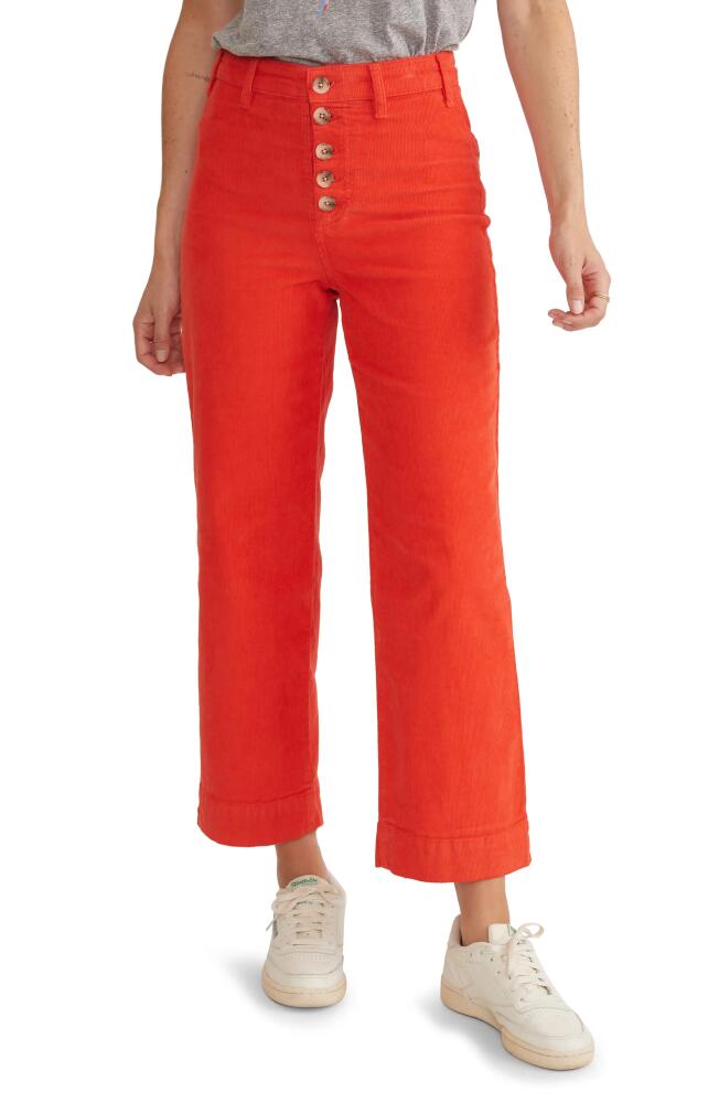 Marine Layer Bridget Wide Leg Crop Corduroy Pants in Poinciana Cover