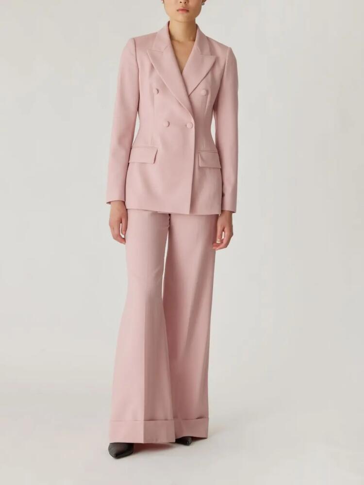 Rebecca Taylor Calvary Twill Double Breasted Blazer in Calamine Pink Cover