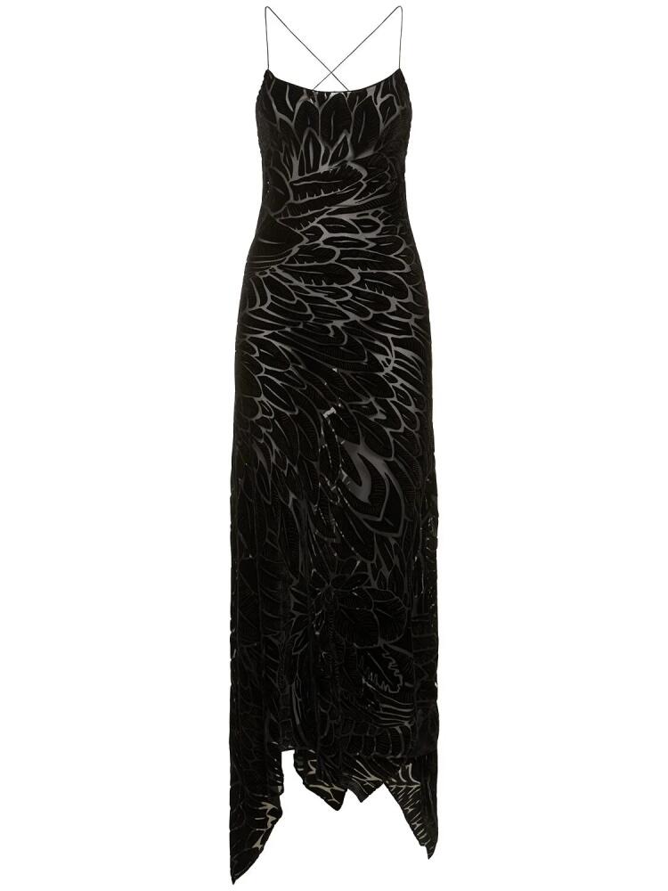 ROBERTO CAVALLI Velvet Devoré Long Dress Cover