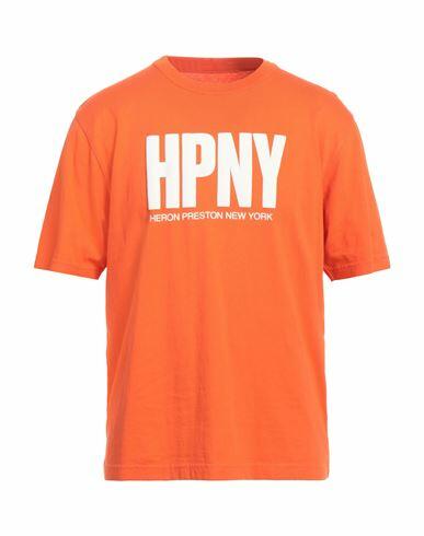 Heron Preston Man T-shirt Orange Cotton Cover