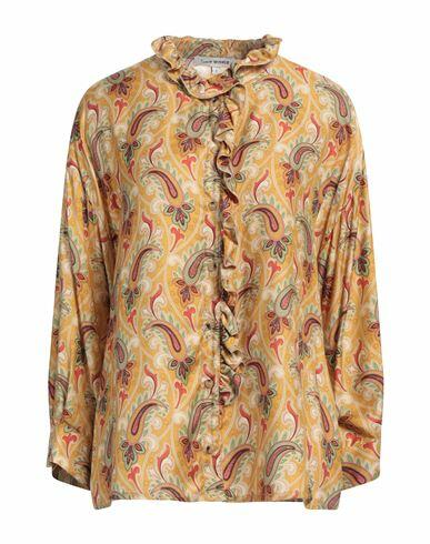 Suzie Winkle Woman Shirt Ocher Viscose, Silk Cover