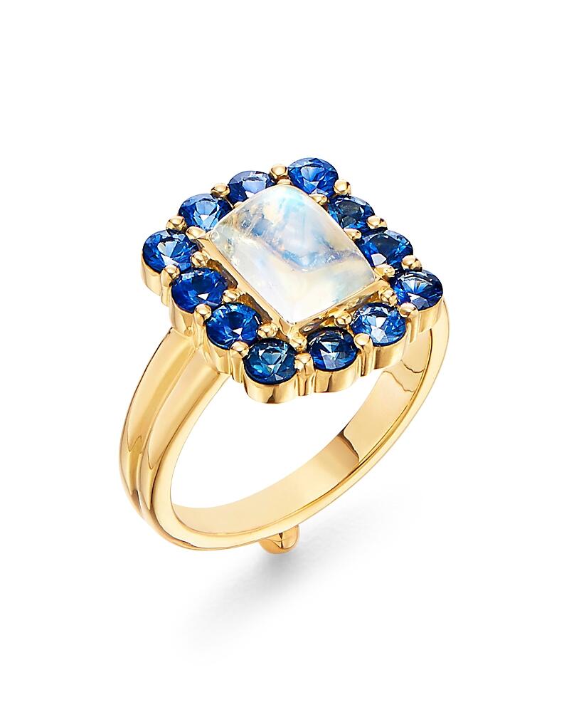 Temple St. Clair 18K Yellow Gold Color Theory Moonstone & Blue Sapphire Ring Cover