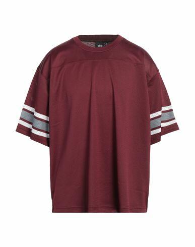 Stussy Man T-shirt Burgundy Polyester Cover