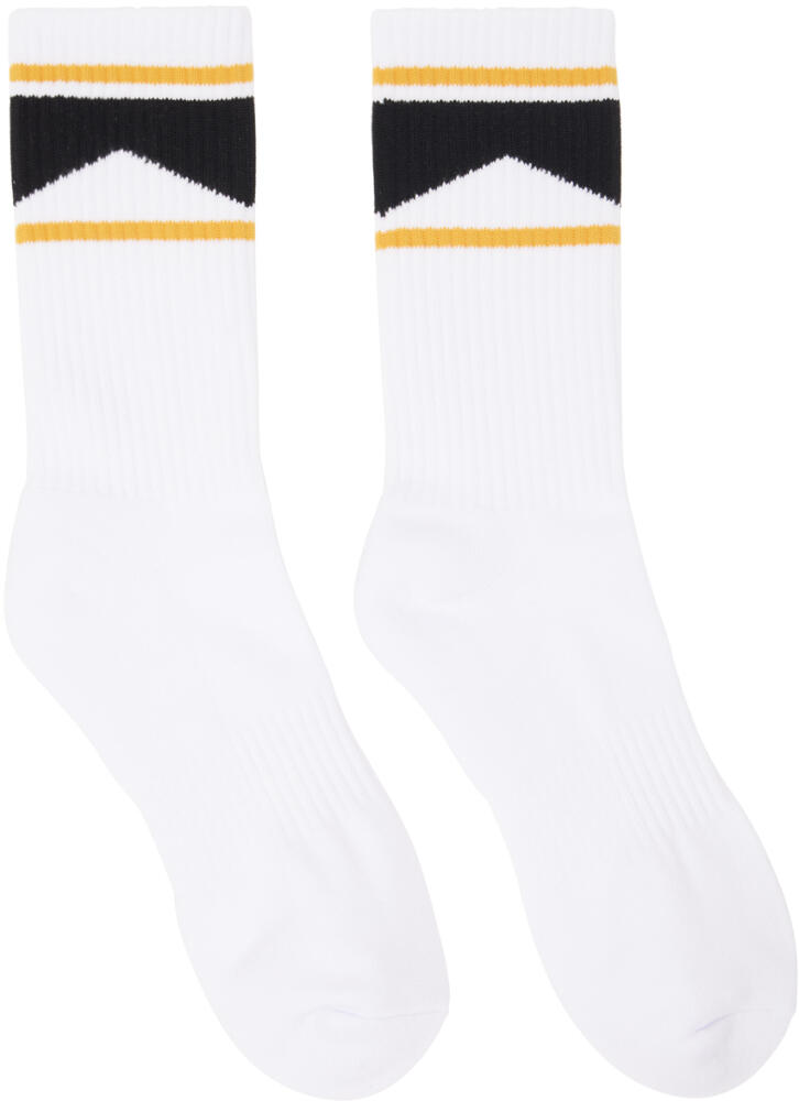 Rhude SSENSE Exclusive White Chevron Logo Socks Cover